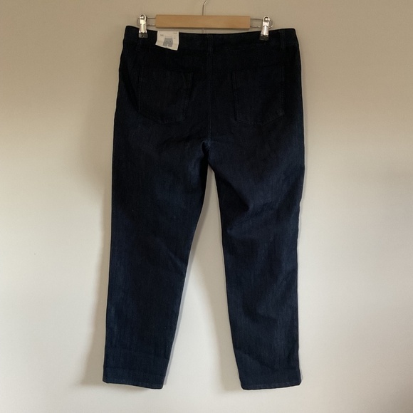 NWT Lands End Women Ankle Denim Pants Jeans Rinsed Deep Indigo Sz 10 Fit 1 Blue - Picture 4 of 12